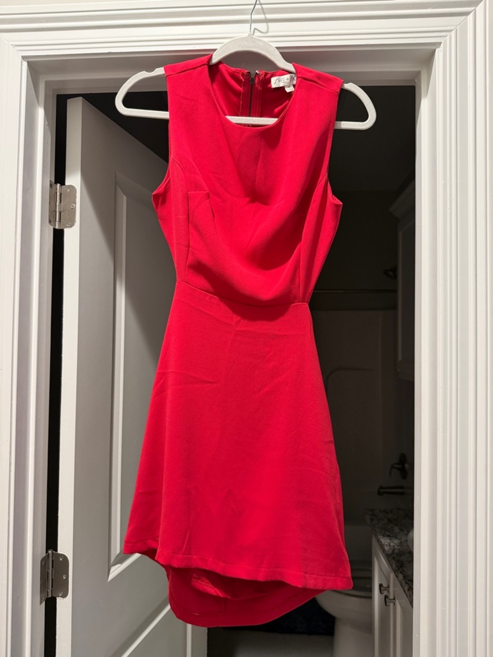 She + Sky hot pink Sleeveless mini Dress small with cutout back